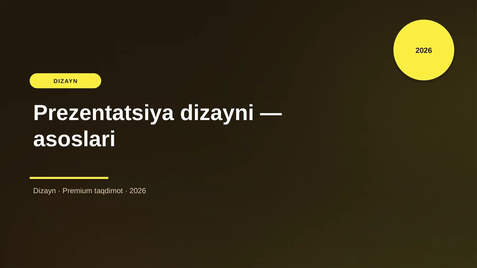 Prezentatsiya dizayni — asoslari