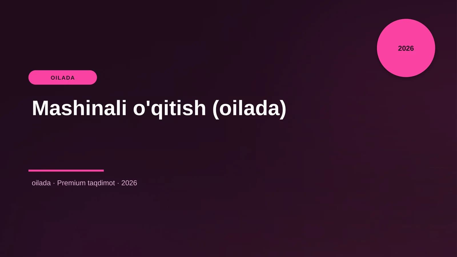 Mashinali o'qitish (oilada)