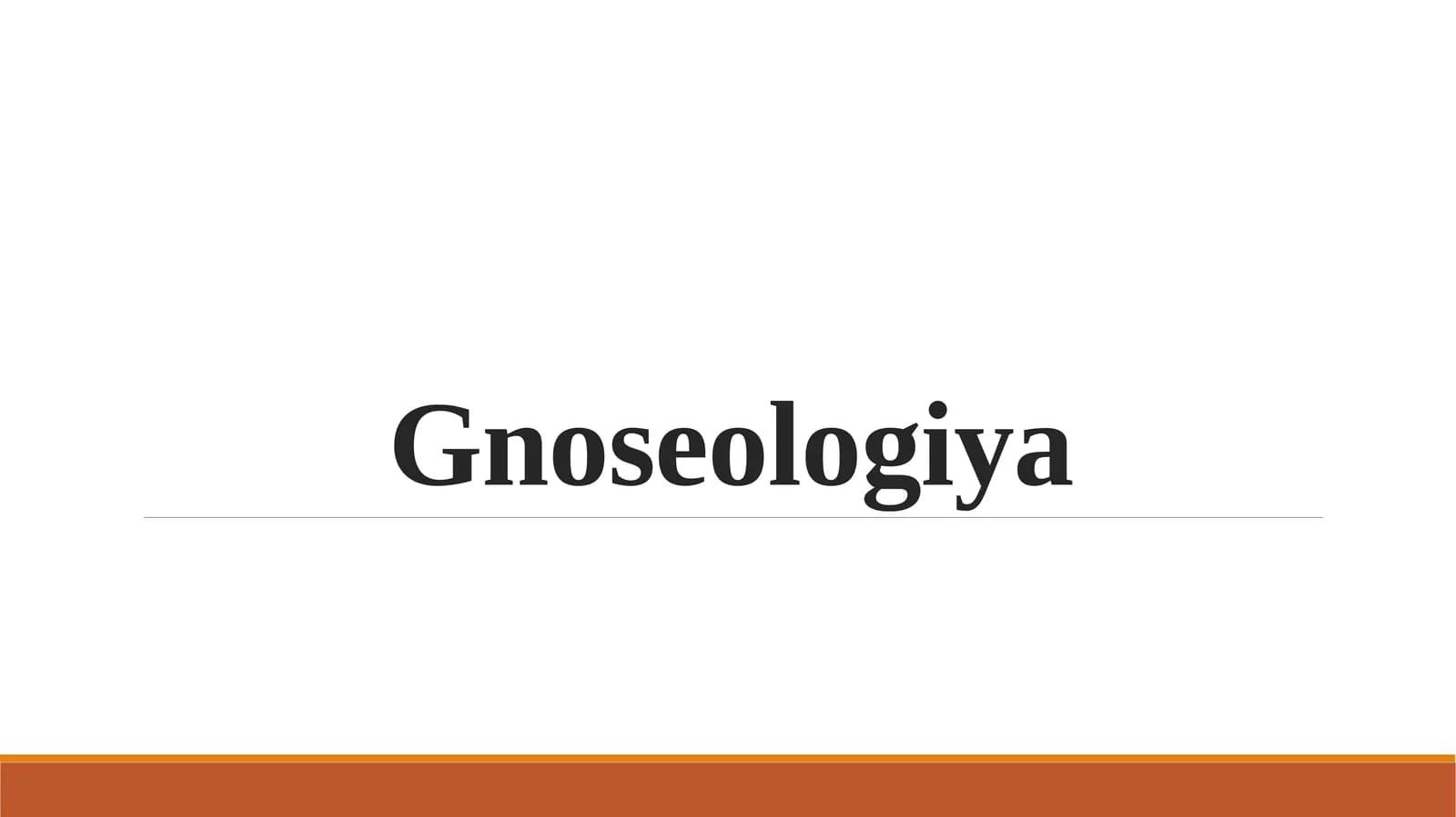 Gnoseologiya