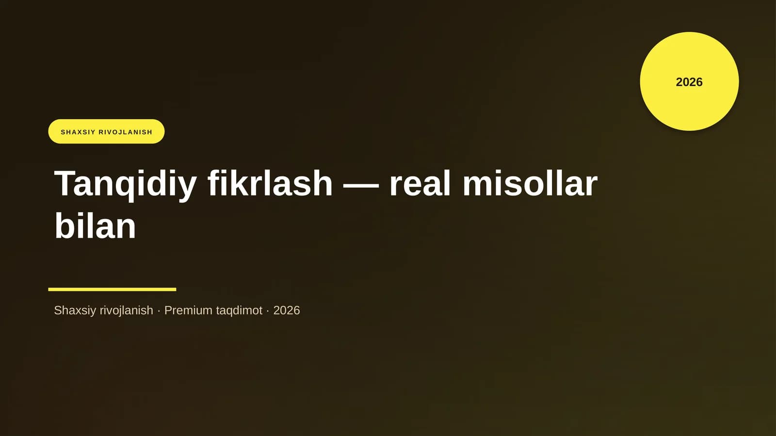 Tanqidiy fikrlash — real misollar bilan