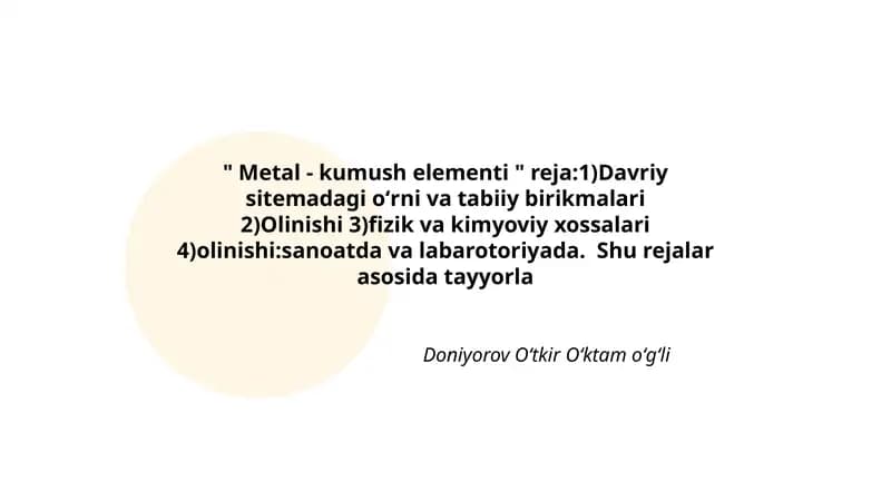 Metal - kumush elementi
