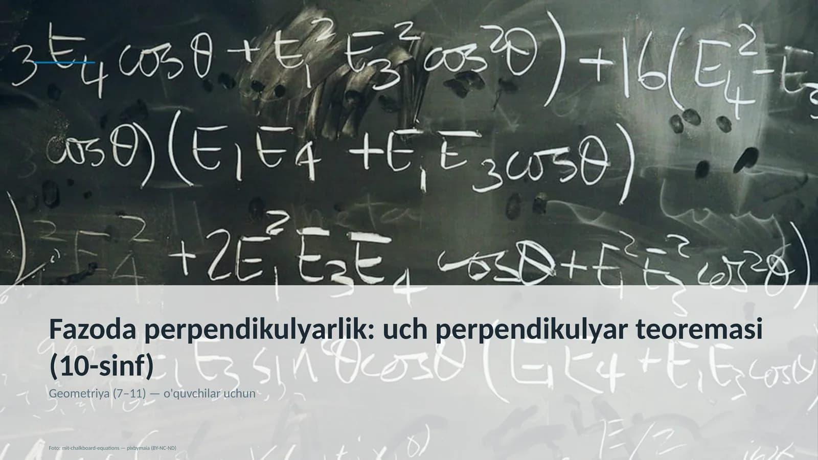 Fazoda perpendikulyarlik: uch perpendikulyar teoremasi (10-sinf)