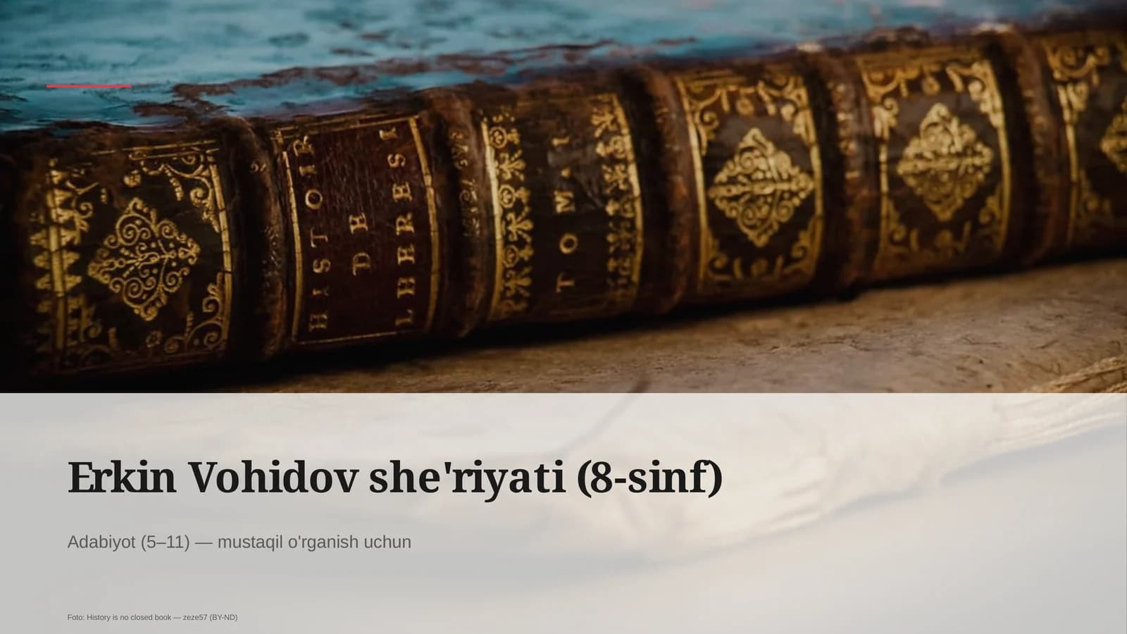 Erkin Vohidov she'riyati (8-sinf)