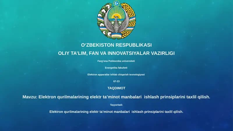 Elektron apparatlar ishlab chiqarish texnologiyasi