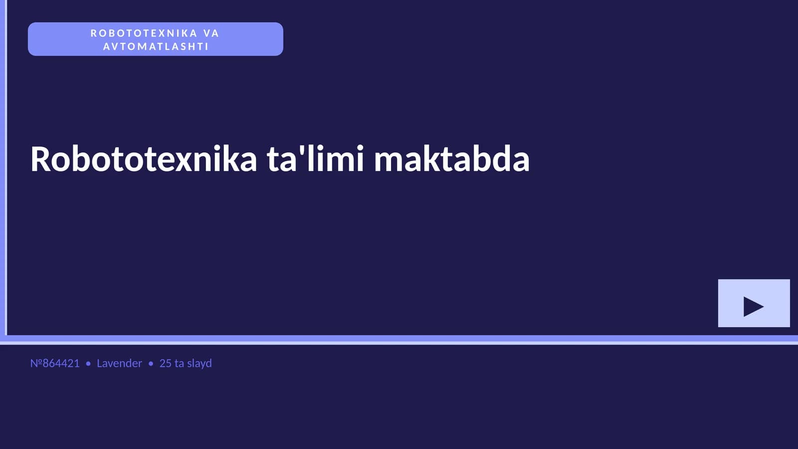 ROBOTOTEXNIKA VA AVTOMATLASHTI
