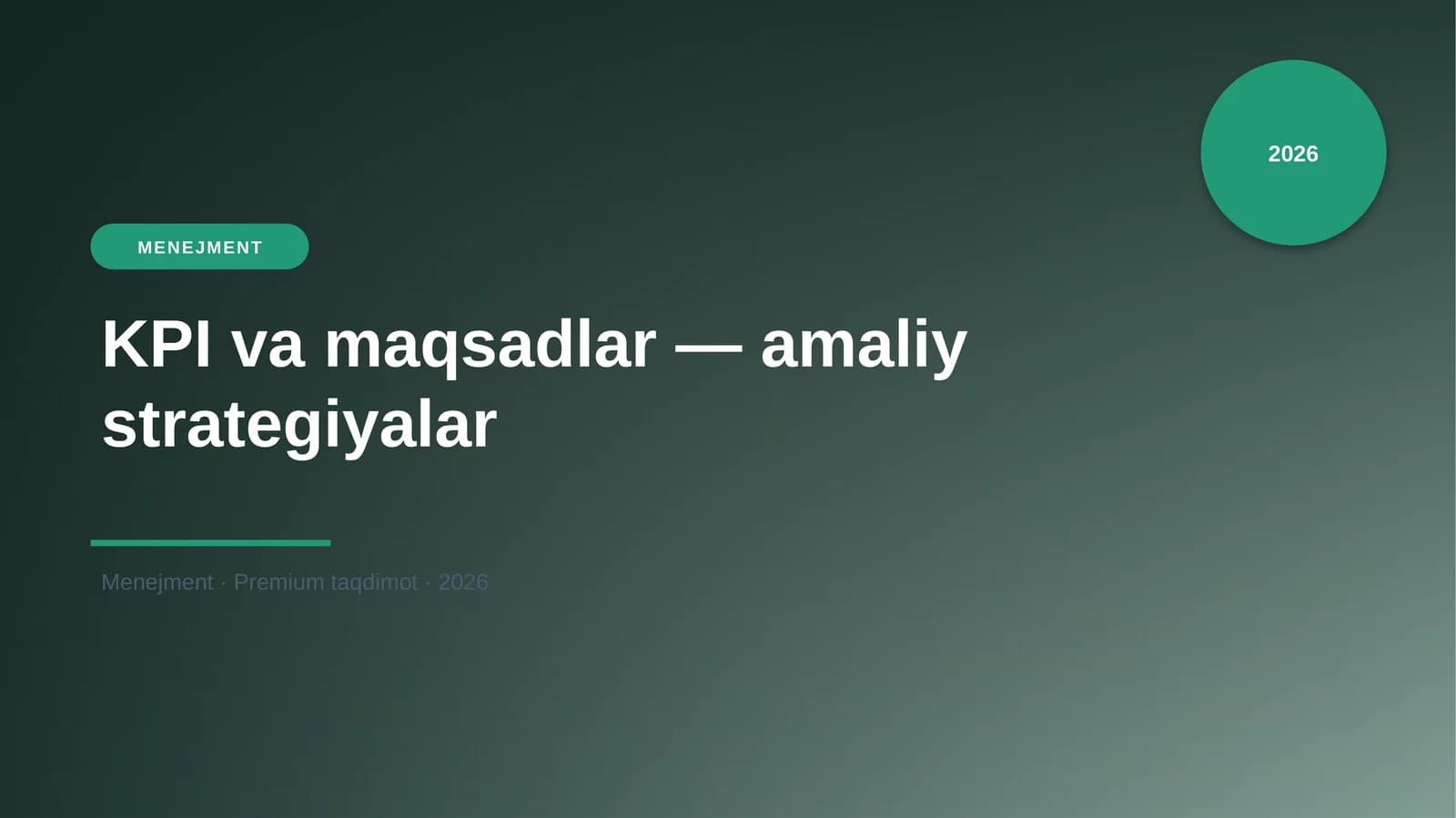 KPI va maqsadlar — amaliy strategiyalar