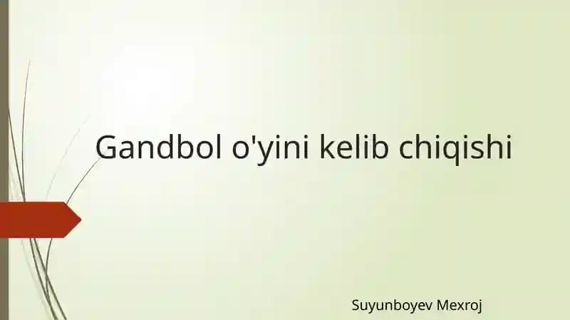 Gandbol oʻyini kelib chiqishi
