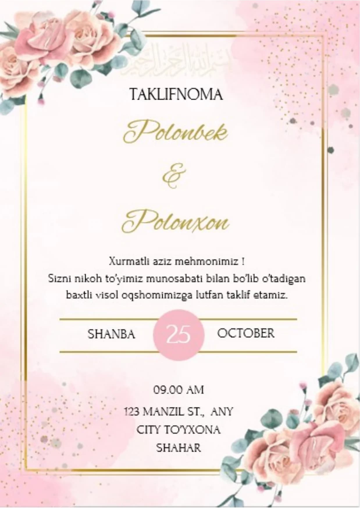 TAKLIFNOMA TAHRIRLANADI