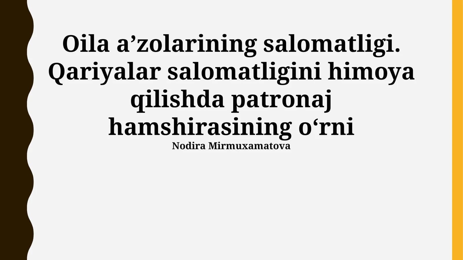 Oila A'zolarining Sog'lig'i