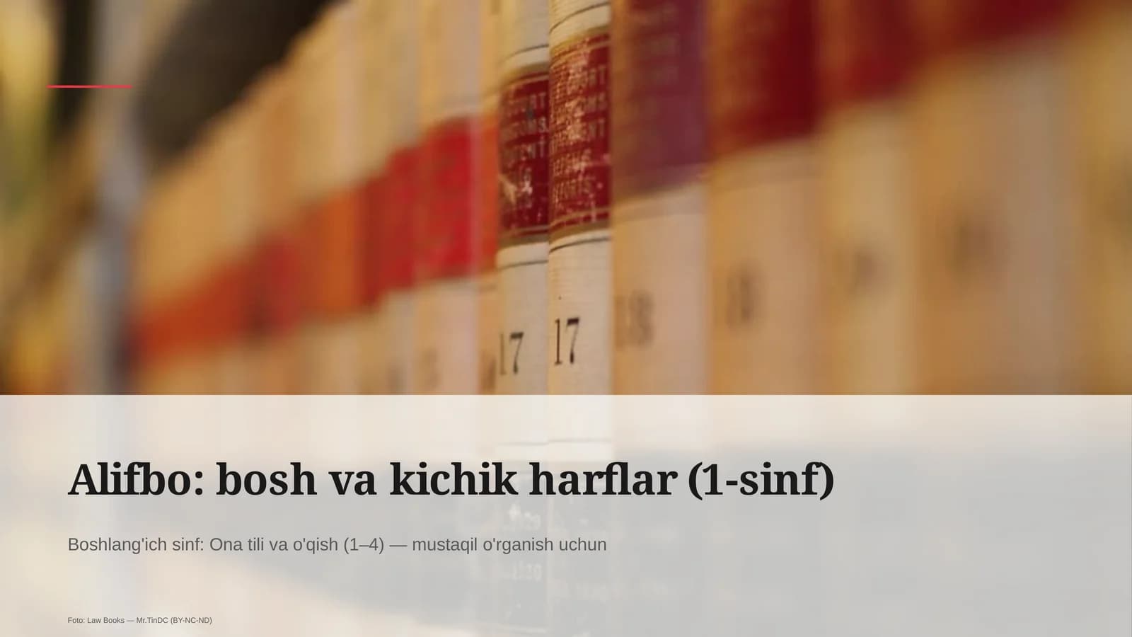Boshlang'ich sinf: Ona tili va o'qish (1–4)