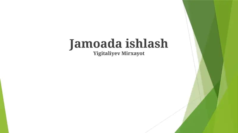 Jamoada ishlash