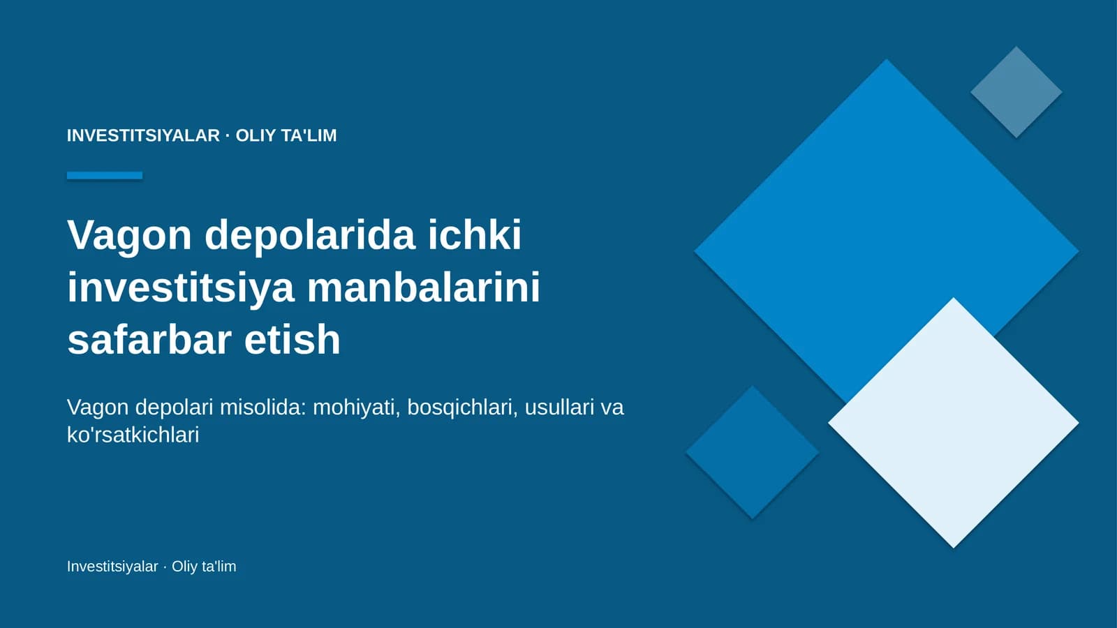 vagon depolarida ichki investitsiya manbalarini safarbar etish 6559