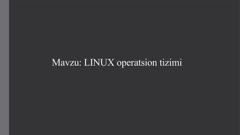 LINUX operatsion tizimi