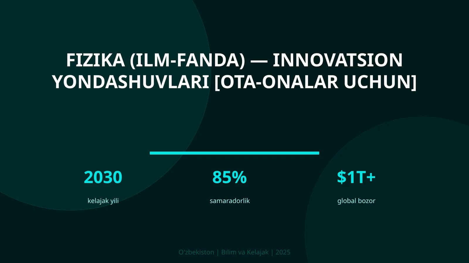 FIZIKA (ILM-FANDA) — INNOVATSION YONDASHUVLARI [OTA-ONALAR UCHUN]