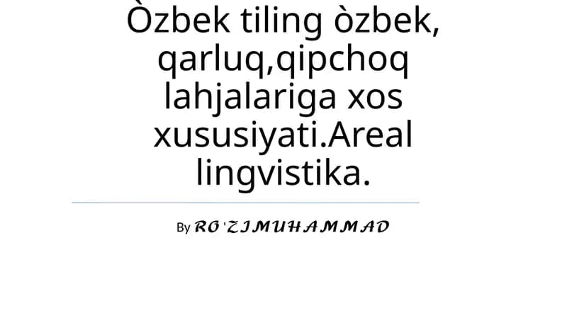 Qorluq, Qipchoq va O'zbek tillarining fonologik xususiyatlari
