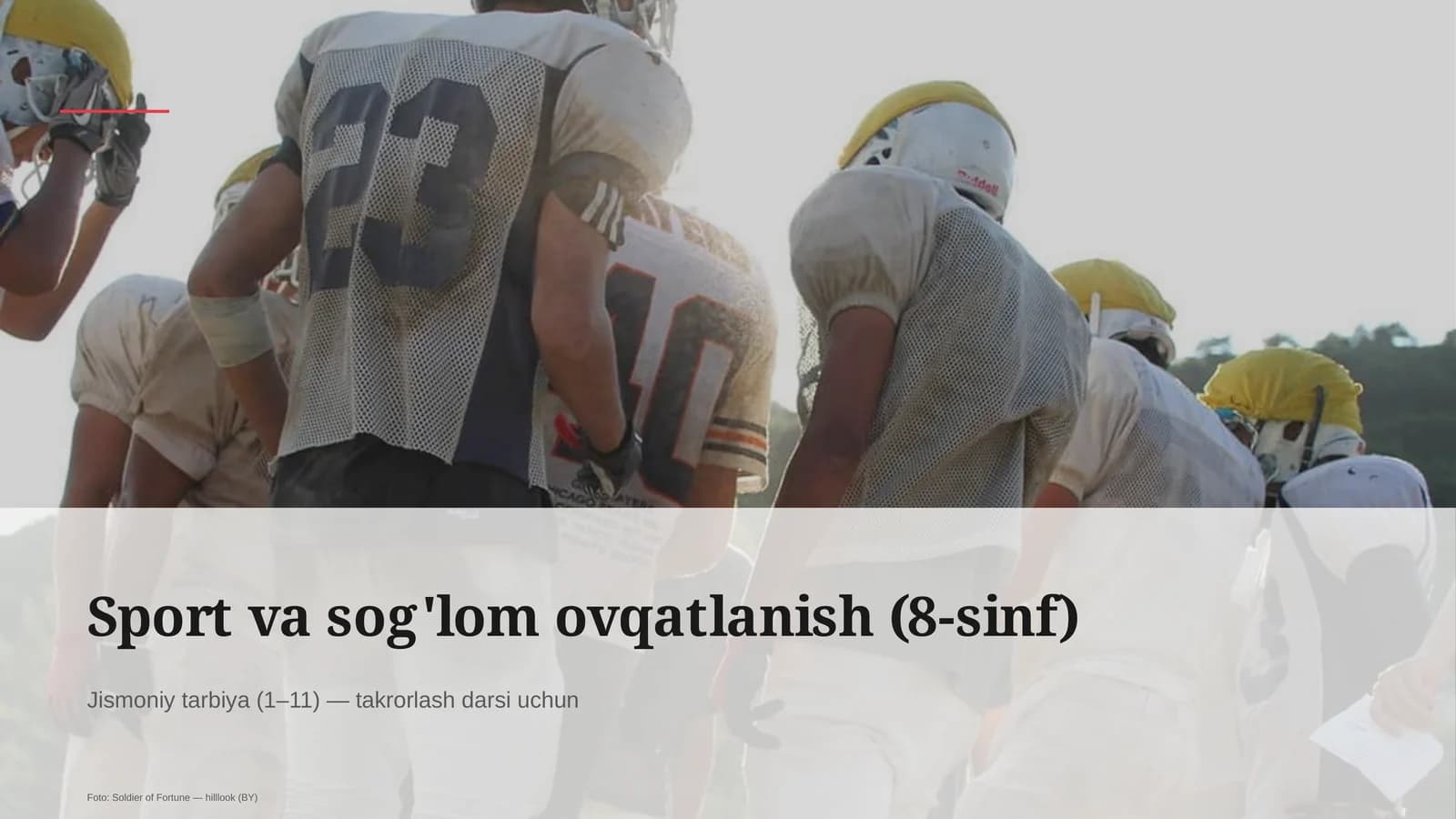 Sport va sog'lom ovqatlanish (8-sinf)