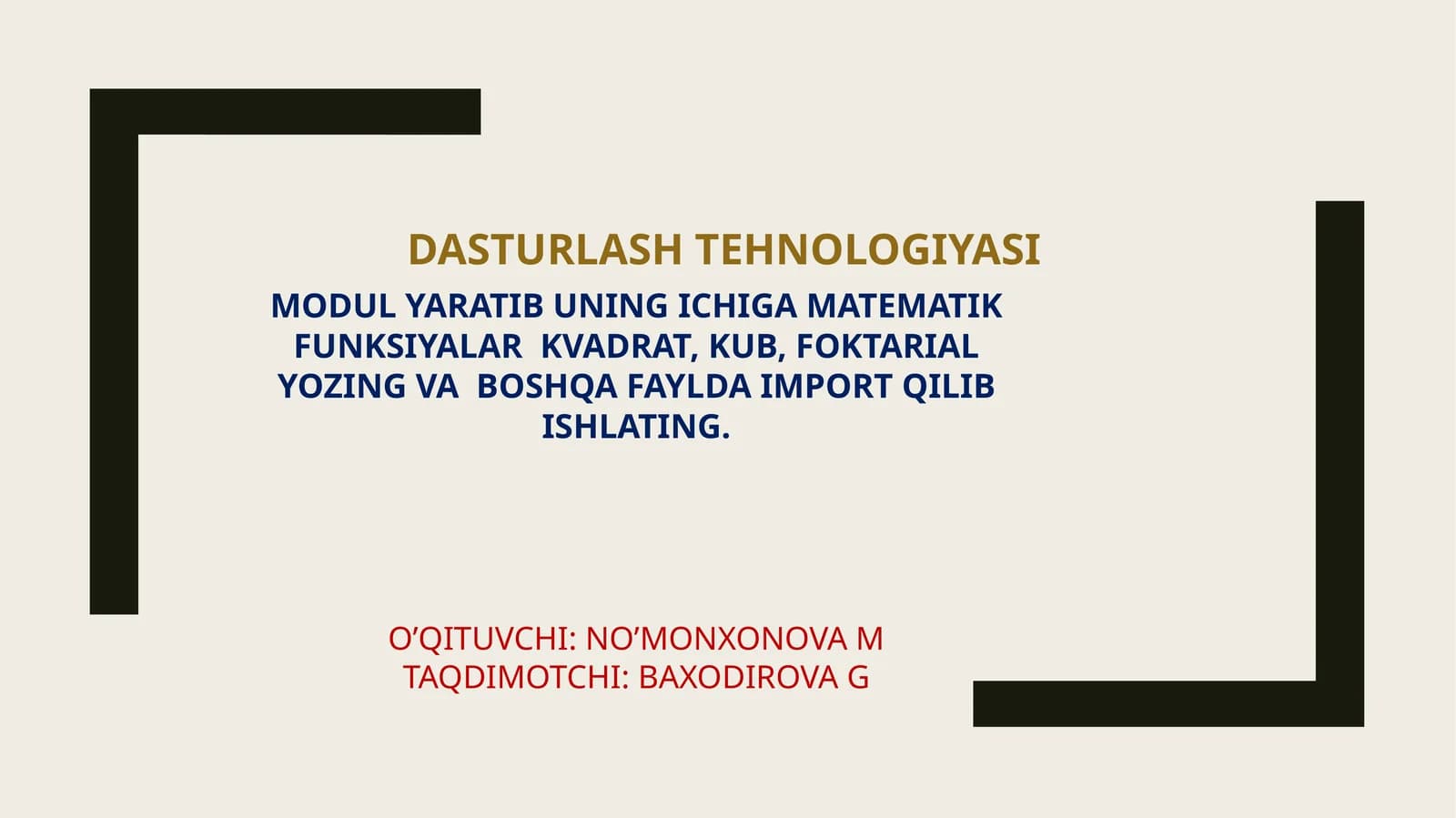 Dasturlash tehnologiyasi