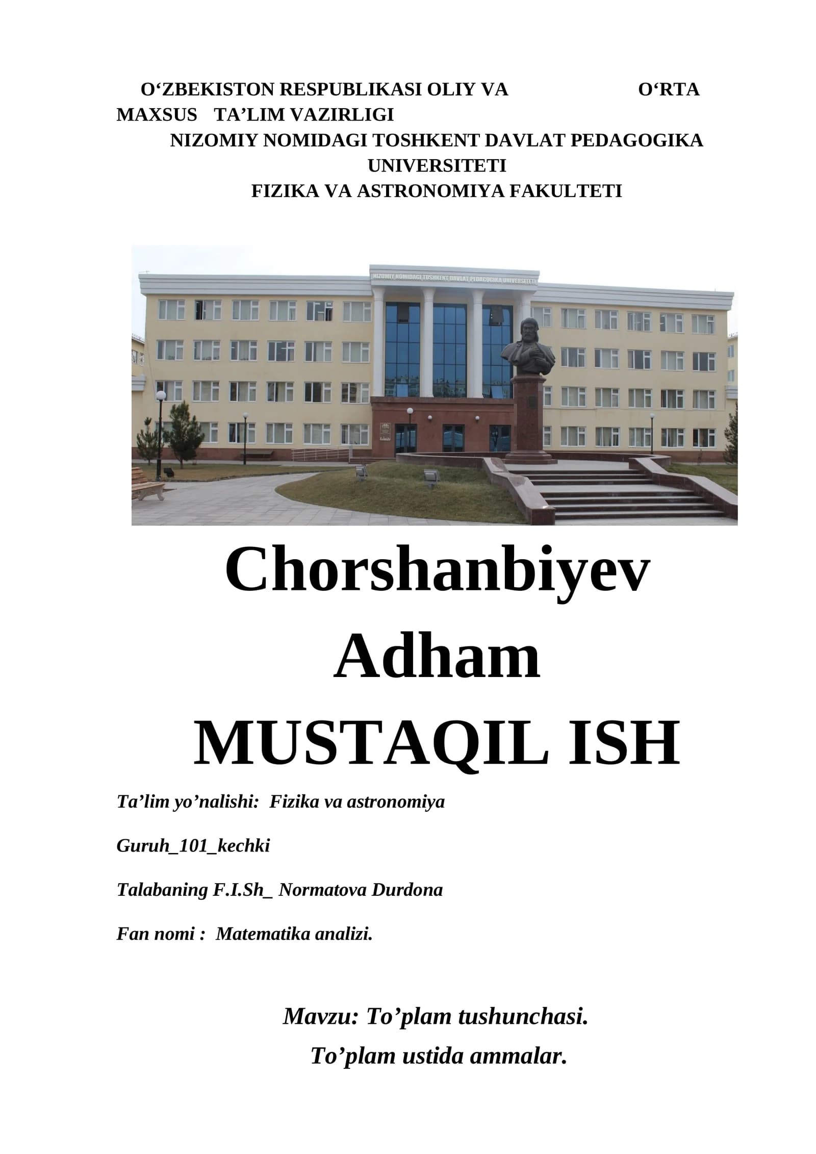 To’plam tushunchasi