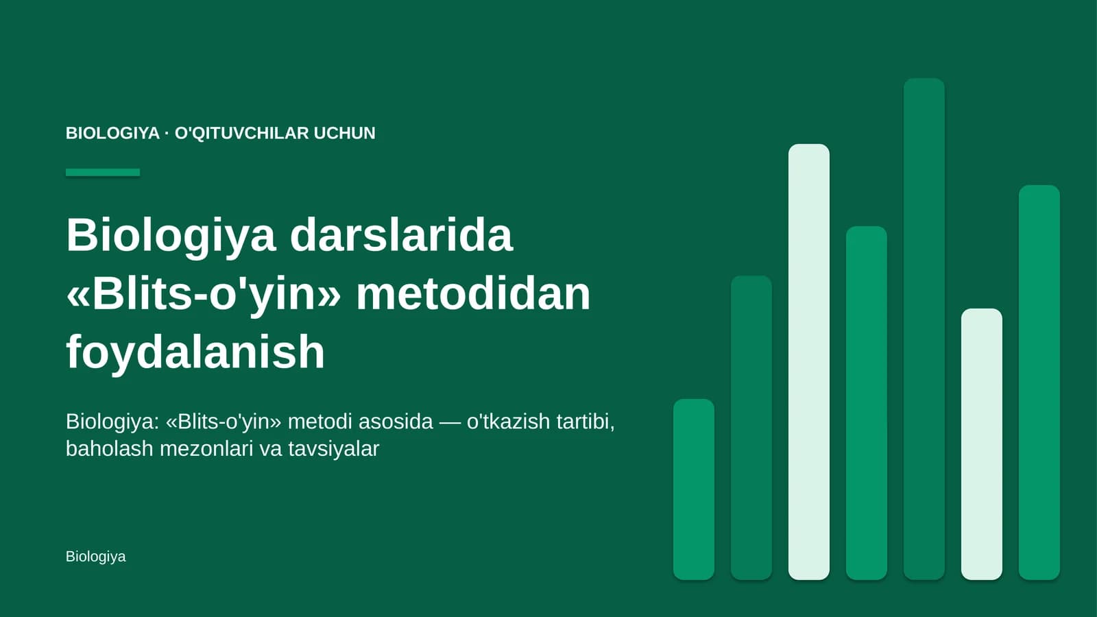 biologiya darslarida blits o'yin metodidan foydalanish 6955