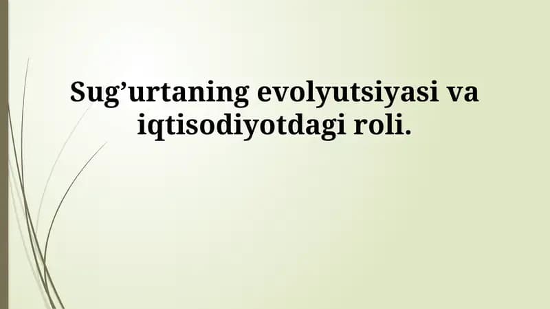 Sug’urtaning Evolyutsiyasi