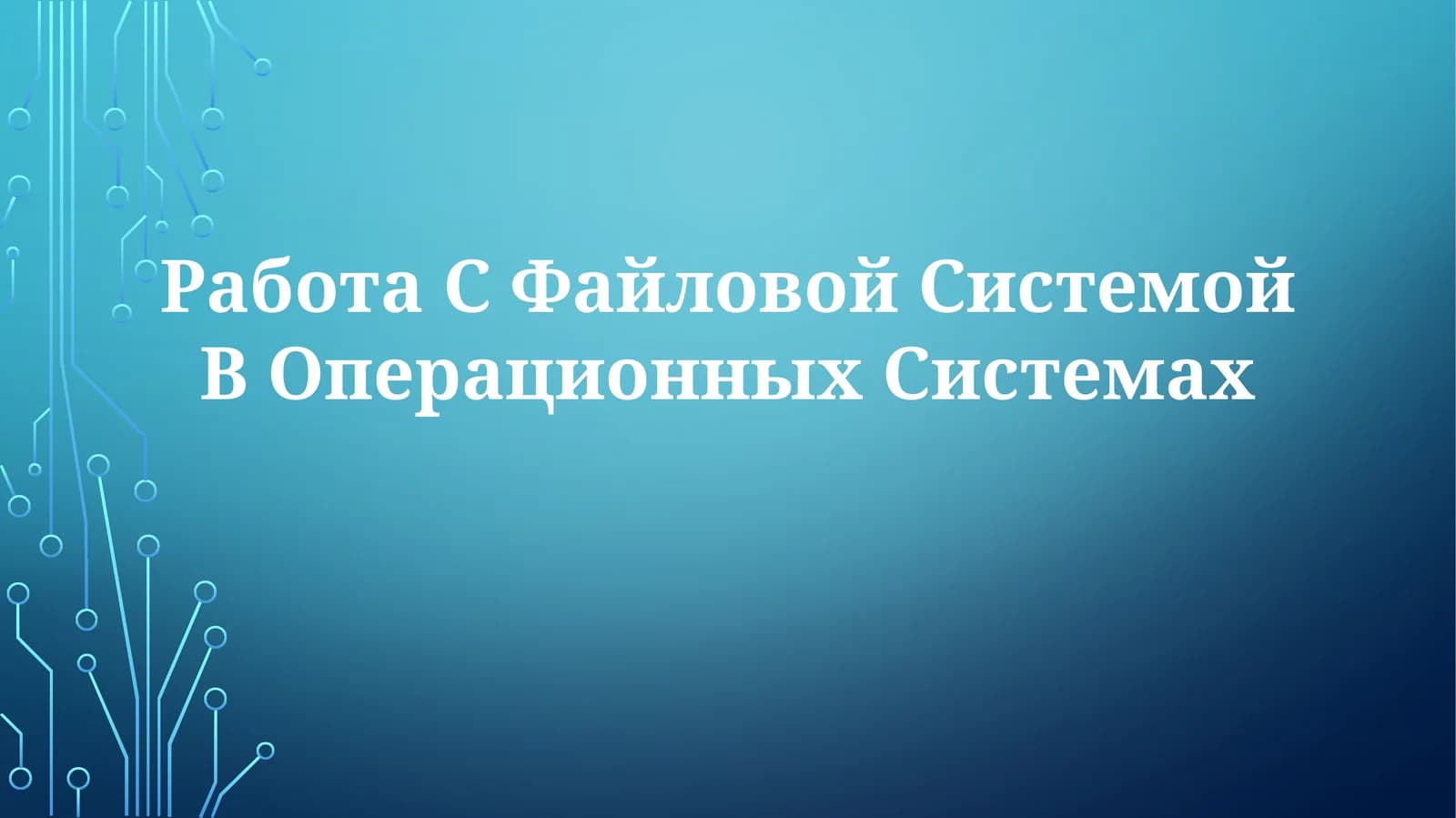 Работа С Файловой Системой В Операционных Системах
