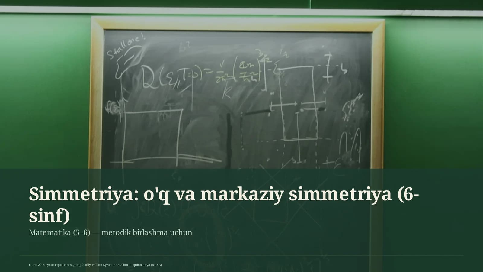 Simmetriya: o'q va markaziy simmetriya (6-sinf)