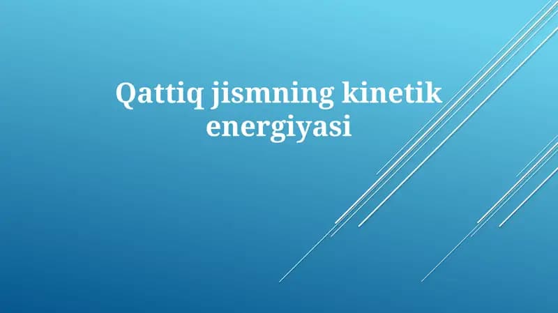 Kinetik energiya