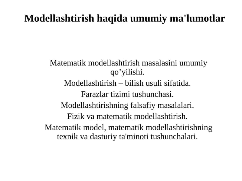 Modеllashtirish