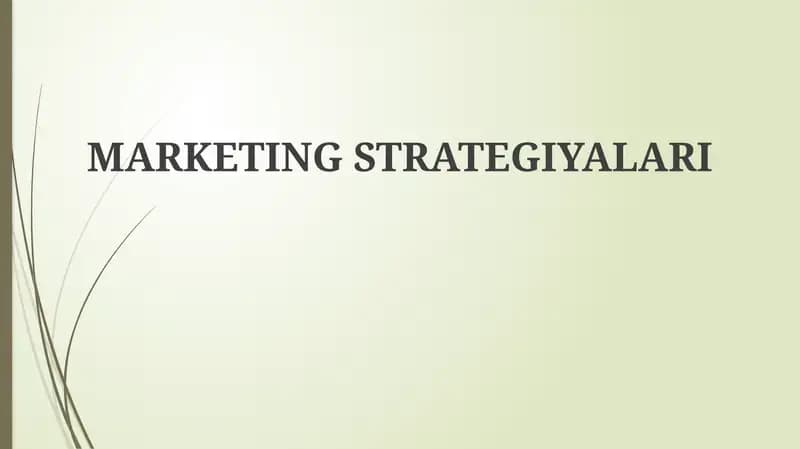 MARKETING STRATEGIYALARI
