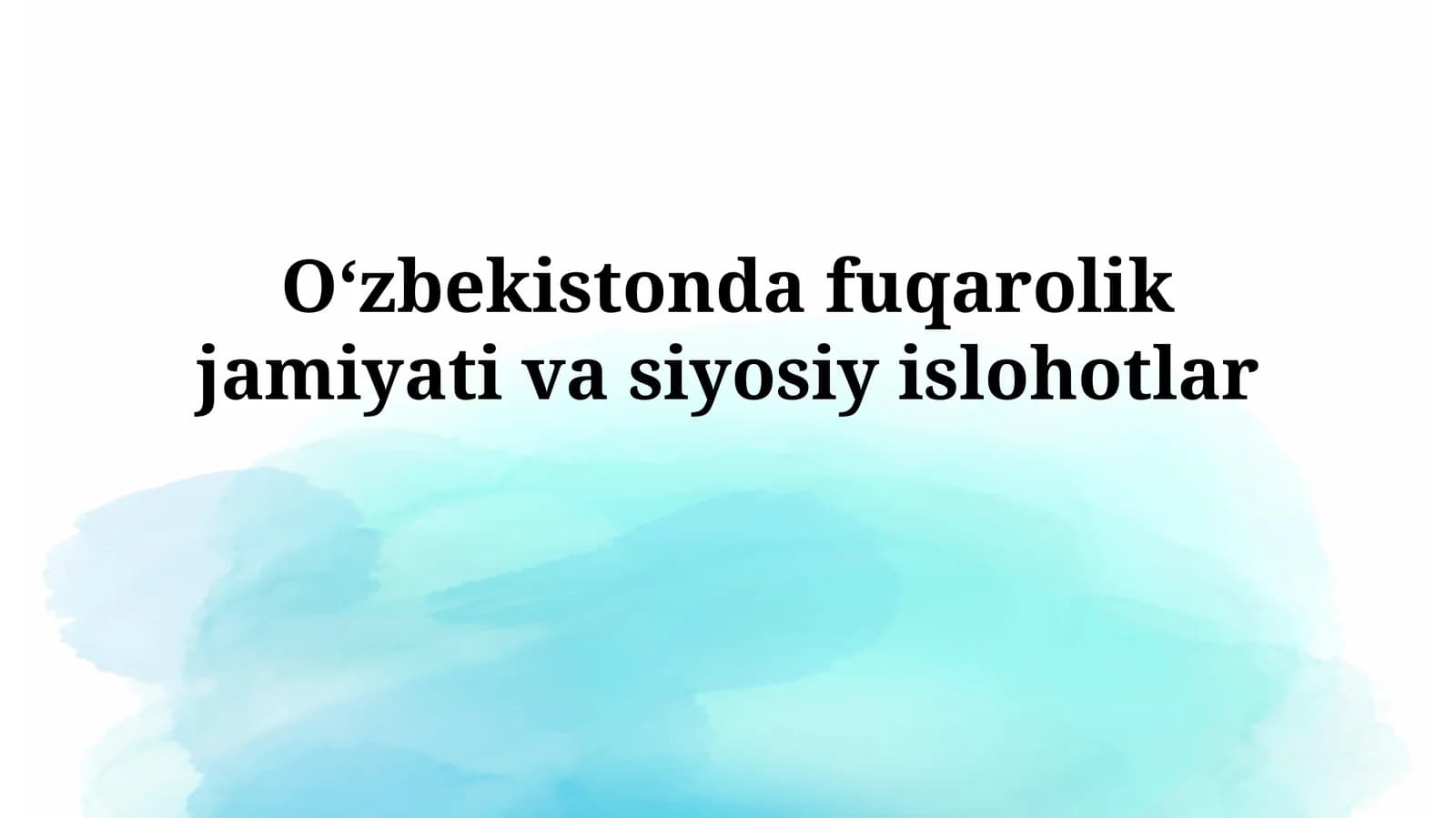 Oʻzbekistonda fuqarolik jamiyati vasiyosiyislohotlar