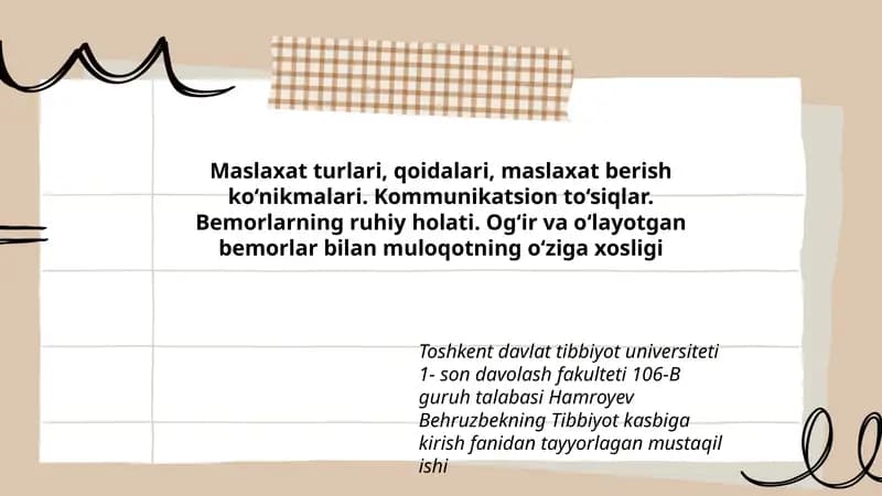 Tibbiyot kasbi