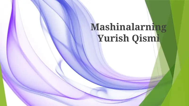 Mashinalarning Yurish Qismi
