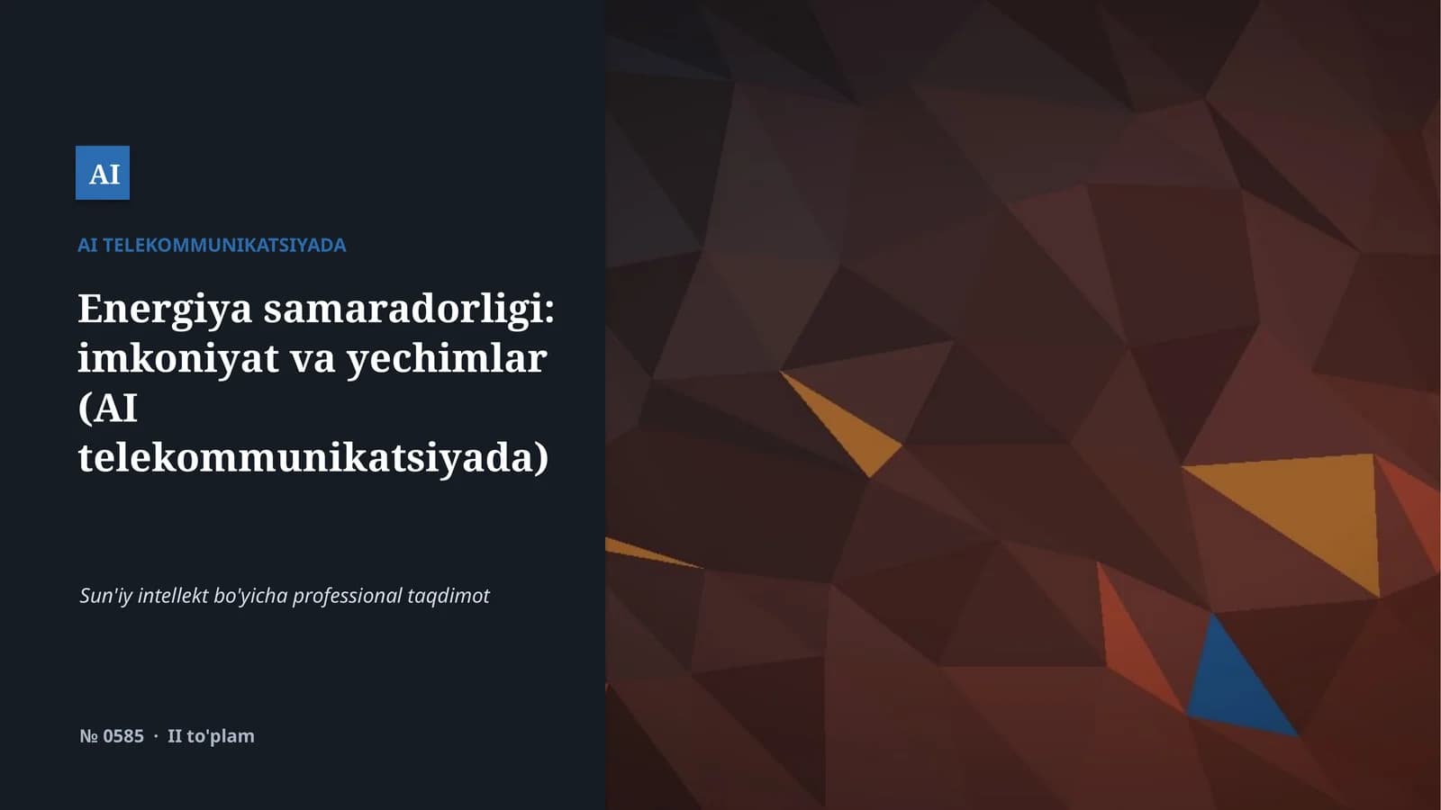 TELEKOMMUNIKATSIYADA AI