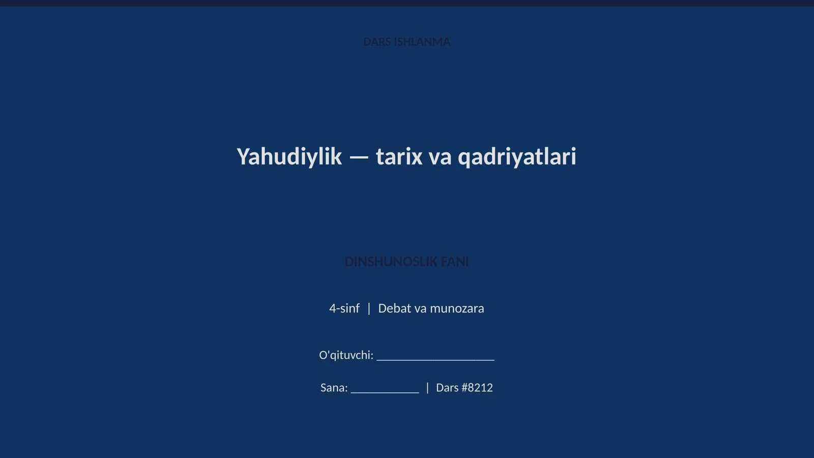 Yahudiylik — tarix va qadriyatlari