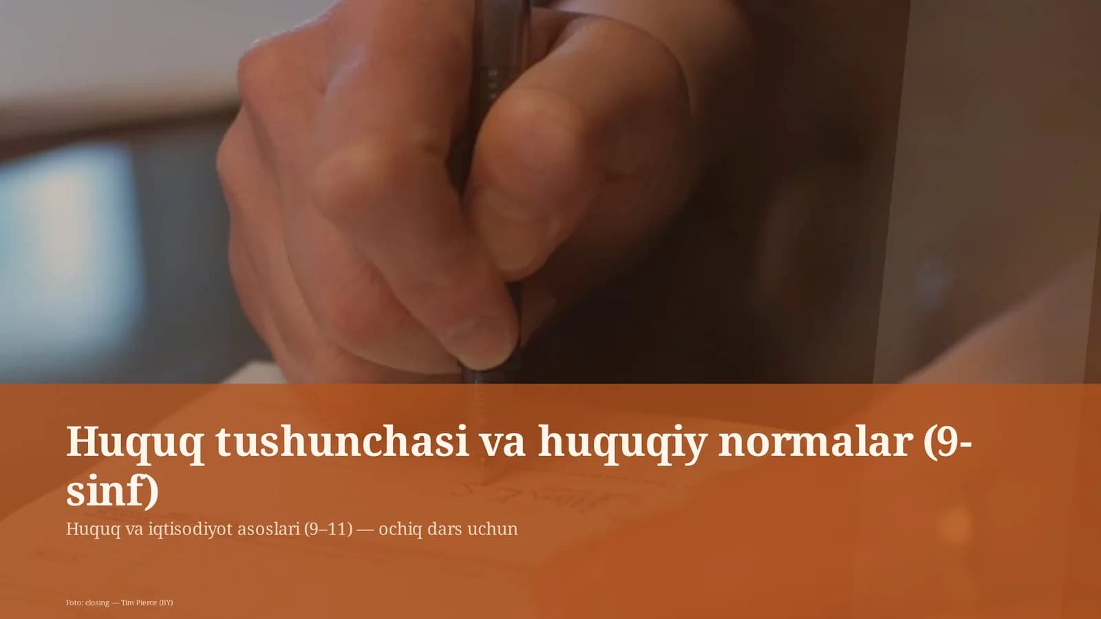 Huquq tushunchasi va huquqiy normalar (9-sinf)