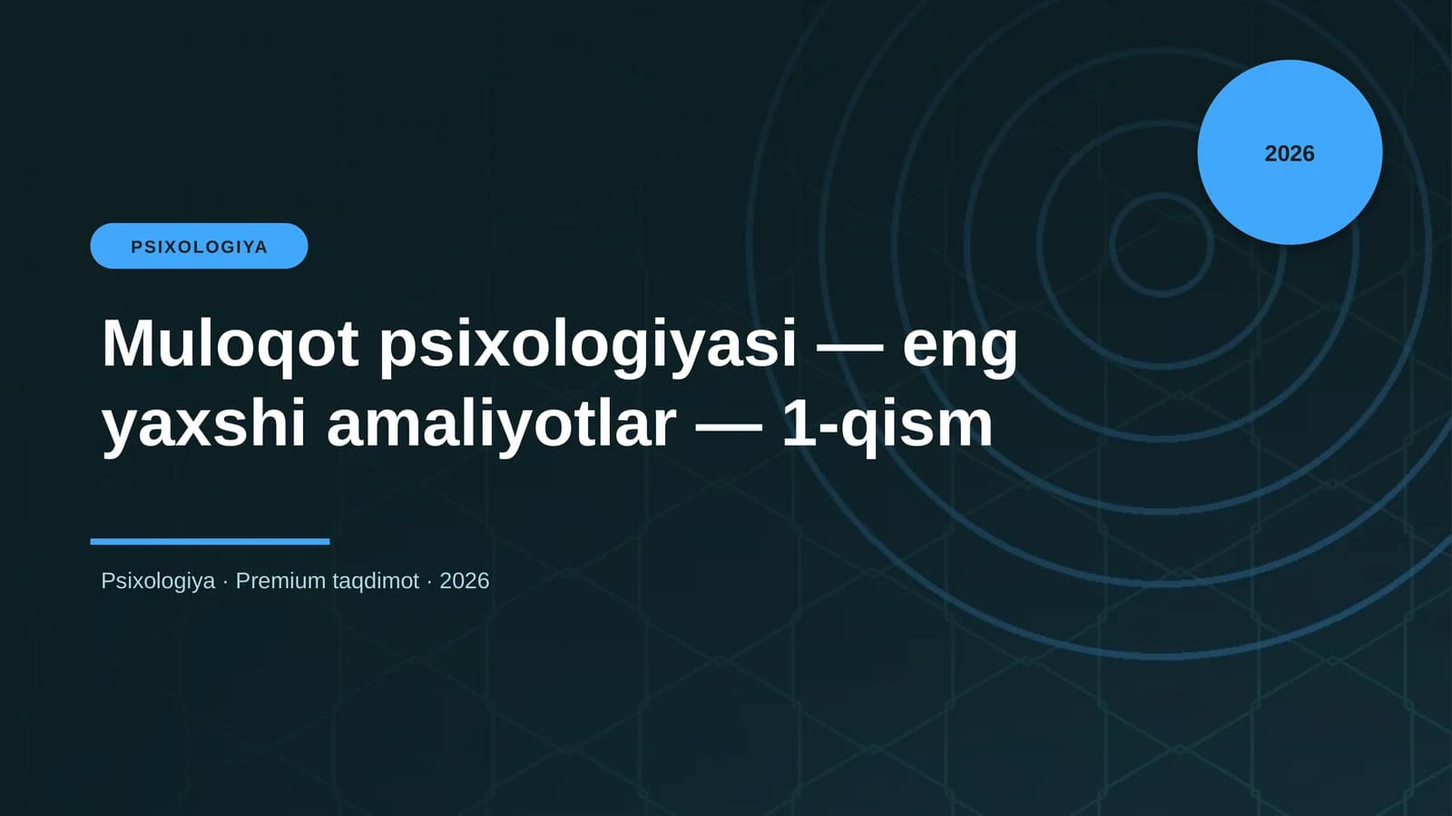 Muloqot psixologiyasi — eng yaxshi amaliyotlar — 1-qism