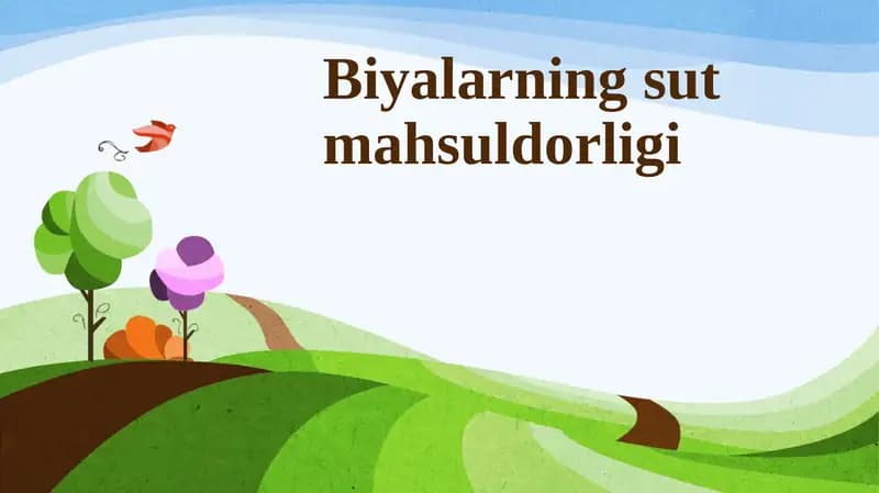 Biyalarning sutmahsuldorligi