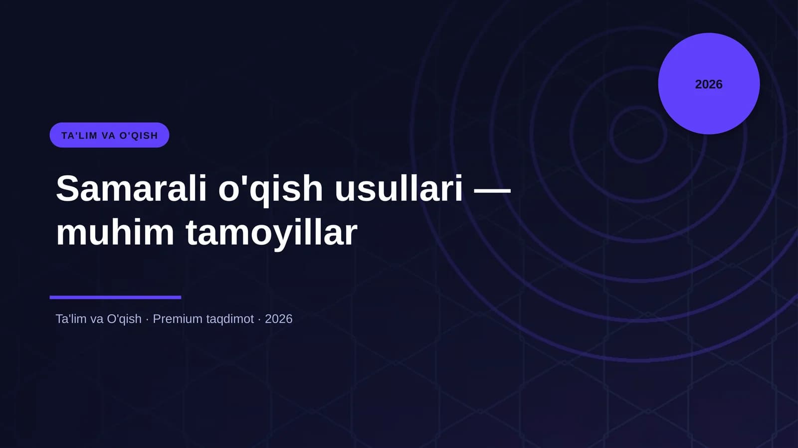 Samarali o'qish usullari — muhim tamoyillar
