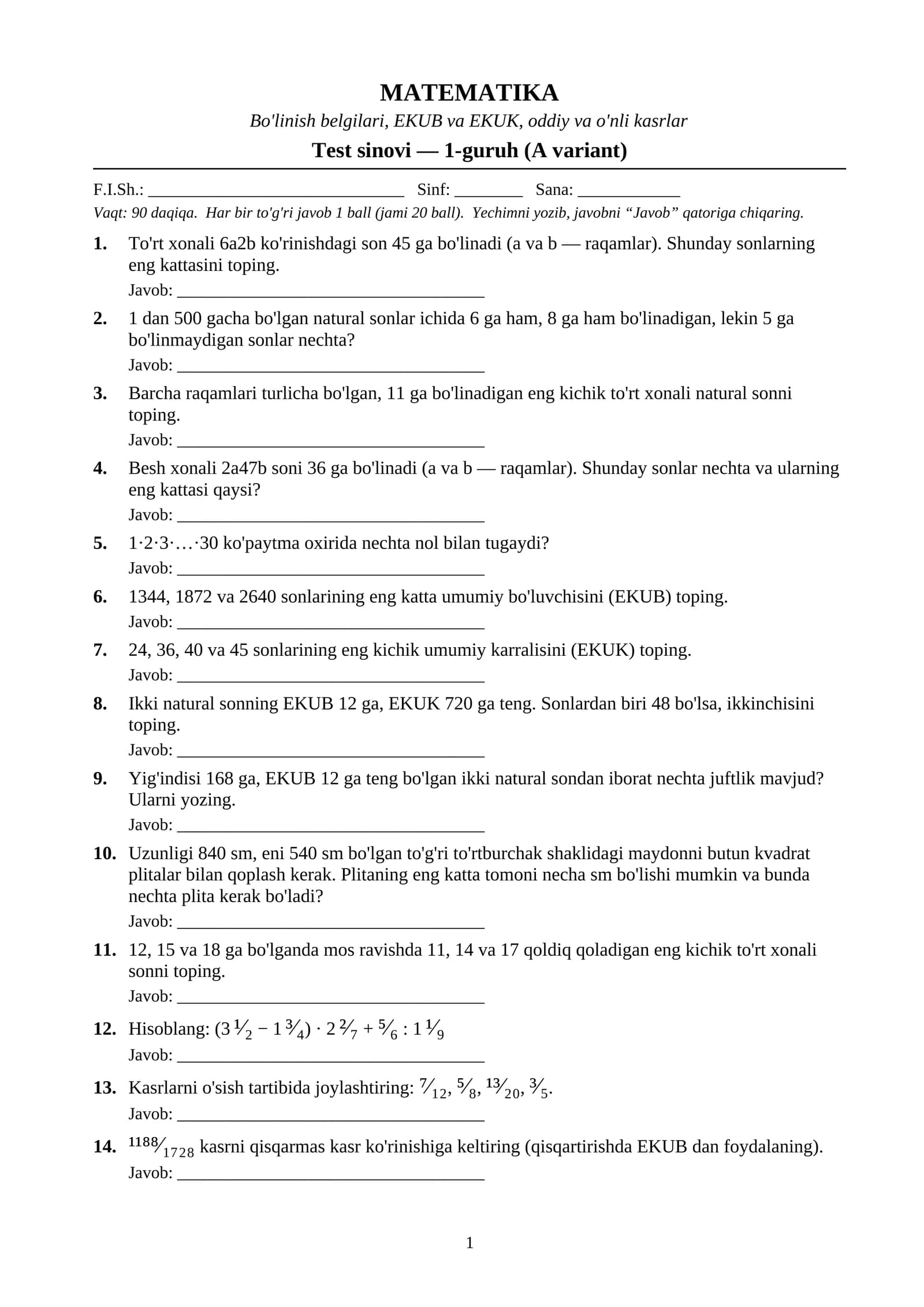Matematika