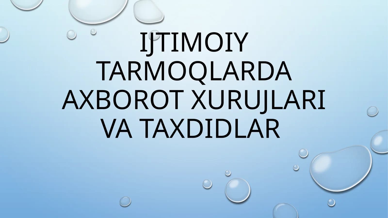 Ijtimoiy tarmoqlarda axborot xurujlari va taxdidlar