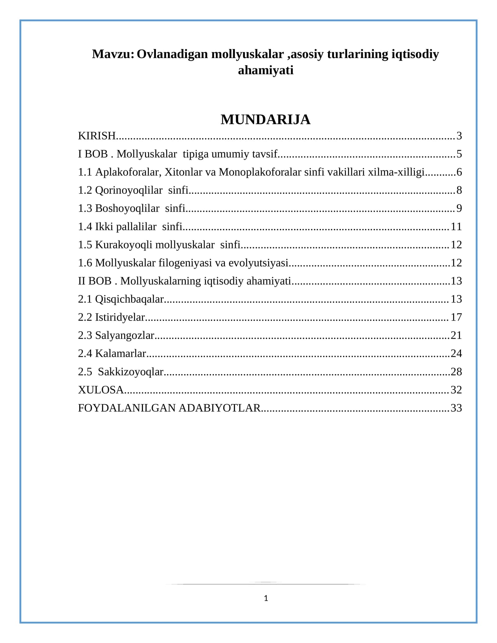 Ovlanadigan mollyuskalar, asosiy turlarining iqtisodiy ahamiyati