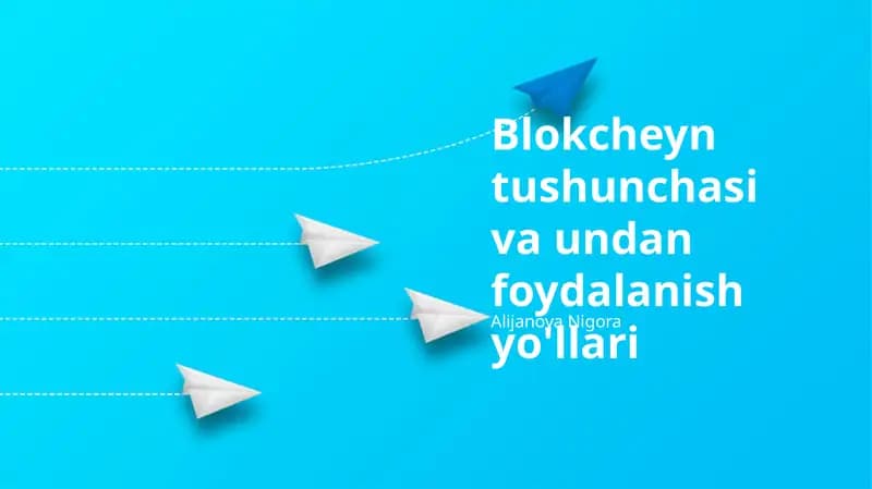 Blokcheyn tushunchasi va undan foydalanish yo'llari