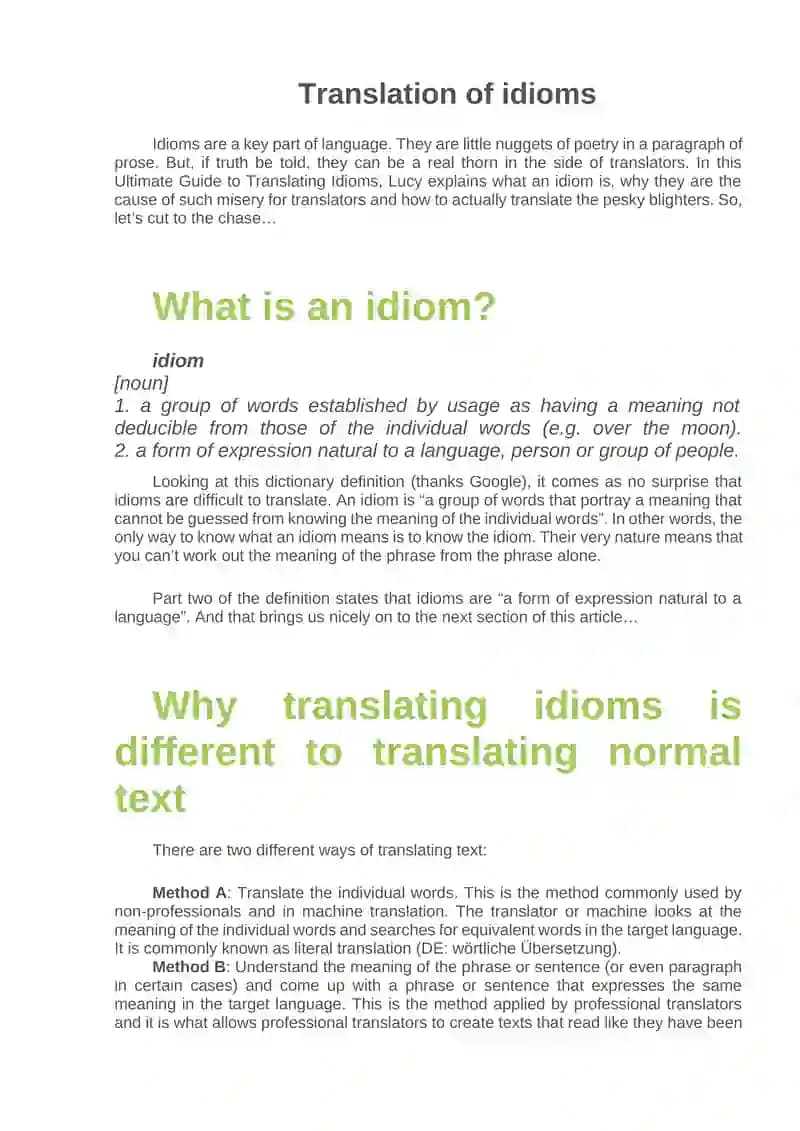 Ultimate Guide to Translating Idioms