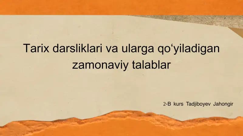 Tarix oʻqitish metodikasi