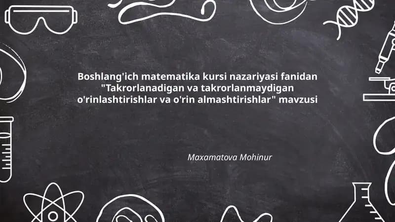Takrorlanadigan va takrorlanmaydigan o'rinlashtirishlar va o'rin almashtirishlar