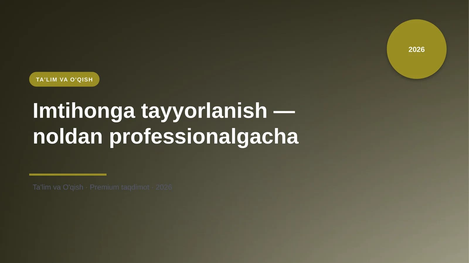 Imtihonga tayyorlanish — noldan professionalgacha