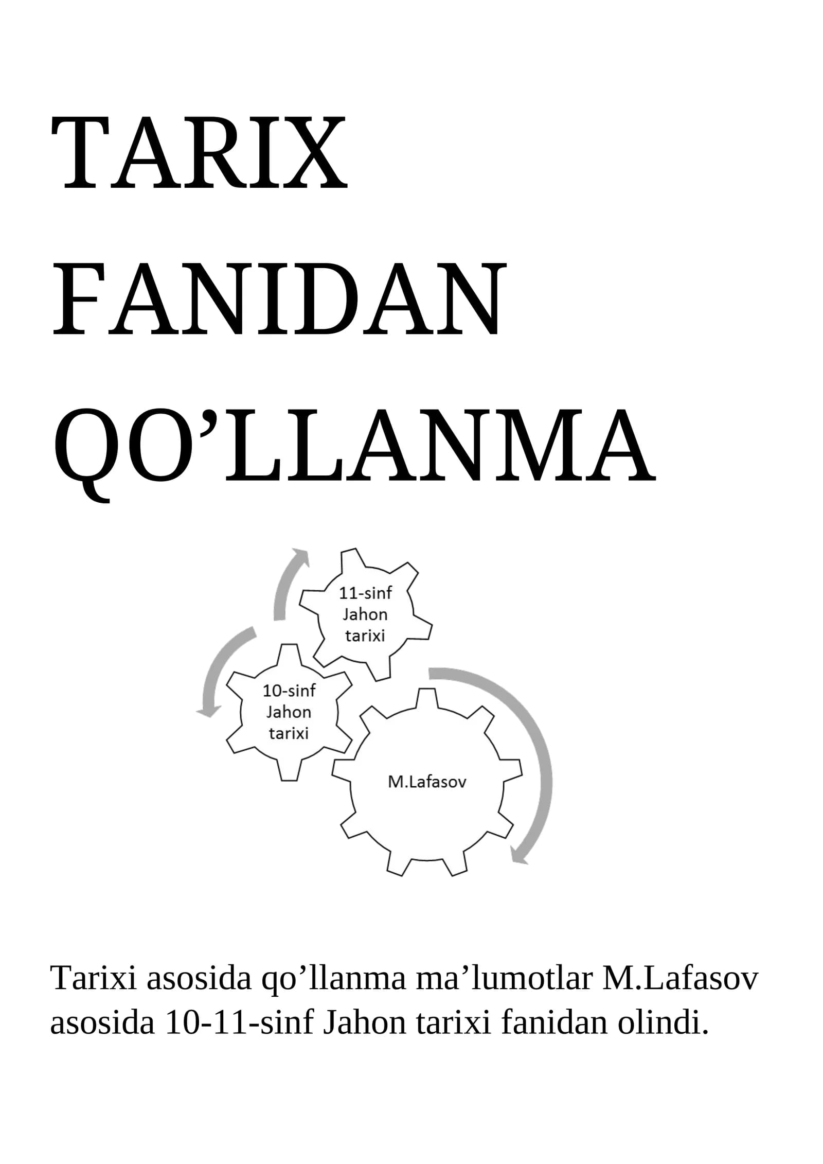 TARIX FANIDAN QO’LLANMA