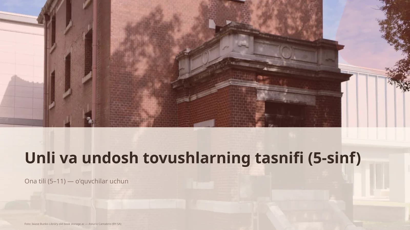 Unli va undosh tovushlarning tasnifi (5-sinf)