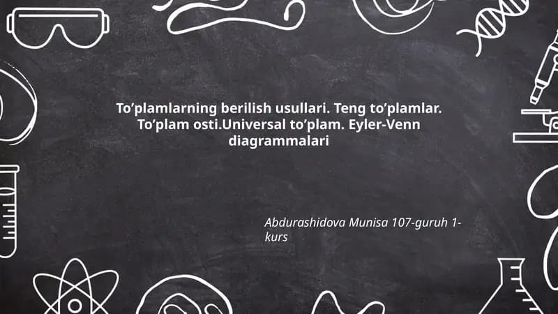 Toʼplamlarning berilish usullari