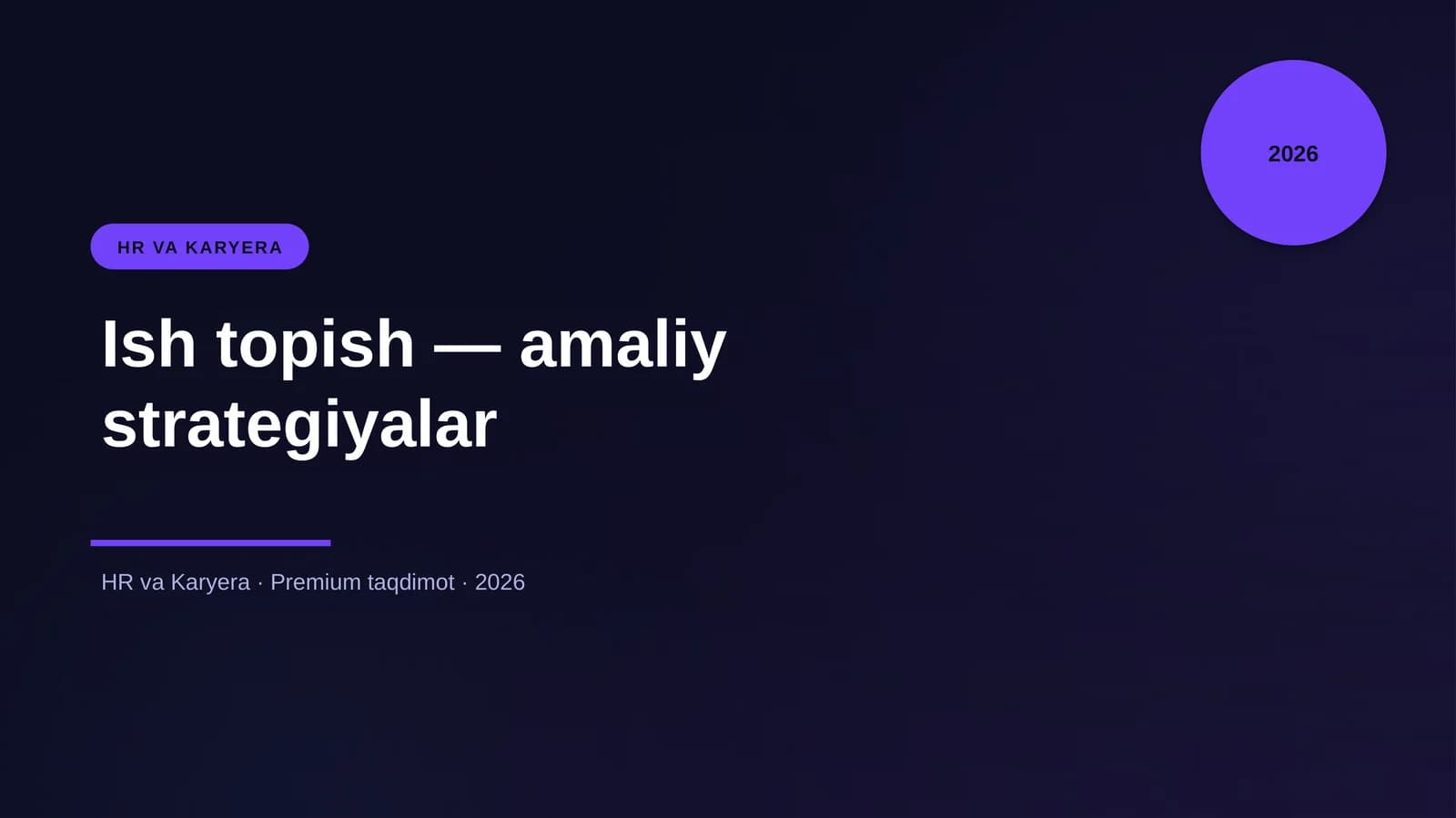 Ish topish — amaliy strategiyalar